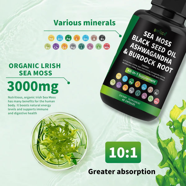 Boost Immunity, Energy, and Digestion with Sea Moss Capsules