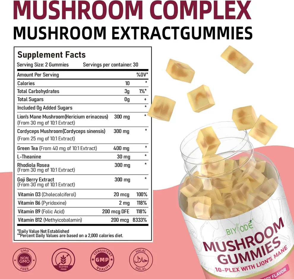 Boost Your Energy &amp; Focus with 10x Mushroom Gummies