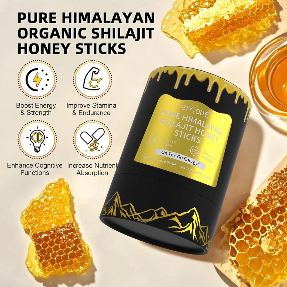 Pure Himalayan Shilajit with Organic Honey in Stick Packs