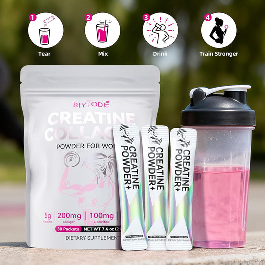 Single Serve Creatine Powder Sticks for Women