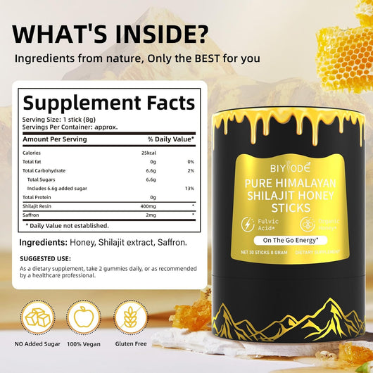 Natural Energy Shilajit Honey Supplement Ingredients