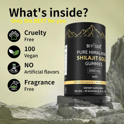 Himalayan Shilajit Gummy Supplement Bottle